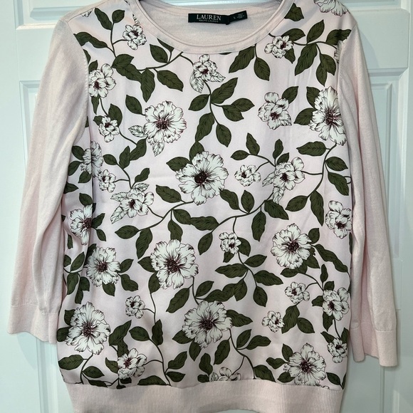 Lauren Ralph Lauren Pink Floral Long sleeve Size Large Blouse - Picture 1 of 5